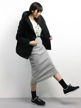 「ゆるカジ」｜「アイテム（ブルゾン）」を使った、Mirei❤︎さん（レディース・162cm）の冬コーディネート