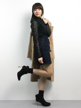 「綺麗めコーデ」｜「アイテム（ブーティ）」を使った、Mirei❤︎さん（レディース・162cm）の冬コーディネート