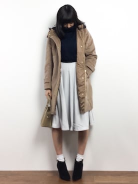 「Carlie e felice（カーリーエフェリーチェ）のアイテム（ブーティ）」を使った、Mirei❤︎さん（レディース・162cm）の冬コーディネート
