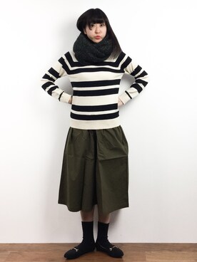 「Parfum de Charmant Fleur（パルファムドゥシャルマンフルール）のアイテム（ニット/セーター）」を使った、Mirei❤︎さん（レディース・162cm）の冬コーディネート