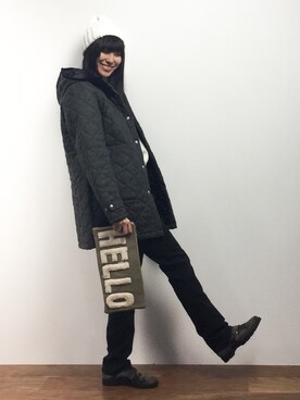「LAVENHAM（ラベンハム）のアイテム（その他アウター）」を使った、Mirei❤︎さん（レディース・162cm）の冬コーディネート