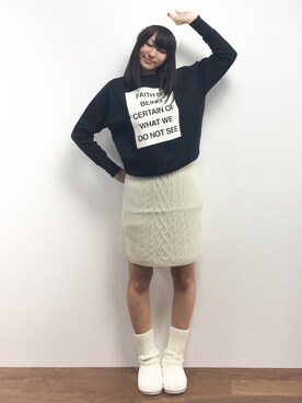「あったかいんだから」｜Mirei❤︎さん（レディース・162cm）の冬コーディネート
