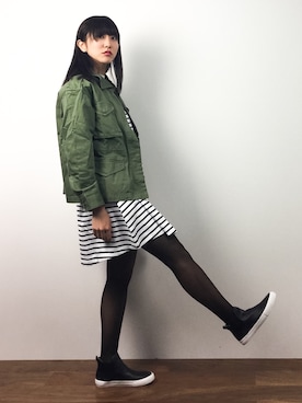 「ゆるカジ」｜「アイテム（ブルゾン）」を使った、Mirei❤︎さん（レディース・162cm）の冬コーディネート