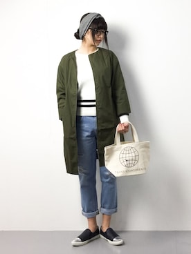 「ゆるカジ」｜「アイテム（その他アウター）」を使った、Mirei❤︎さん（レディース・162cm）の冬コーディネート