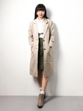 「UP START（アップスタート）のアイテム（チェスターコート）」を使った、Mirei❤︎さん（レディース・162cm）の冬コーディネート