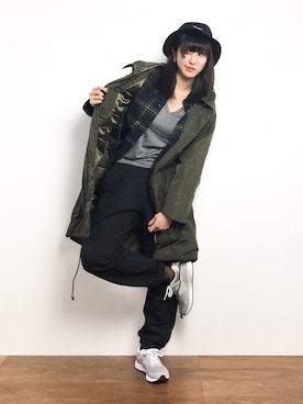 「WEGO（ウィゴー）のアイテム（モッズコート）」を使った、Mirei❤︎さん（レディース・162cm）の冬コーディネート