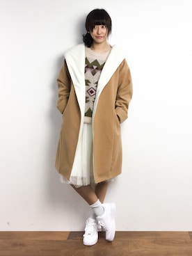 「SPIRALGIRL（スパイラルガール）のアイテム（その他アウター）」を使った、Mirei❤︎さん（レディース・162cm）の春コーディネート