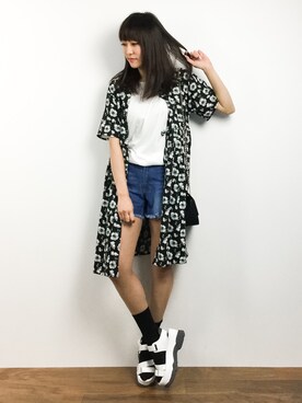 「knock through abstraction（ノックスルーアブストラクション）のアイテム」を使った、Mirei❤︎さん（レディース・162cm）の春コーディネート