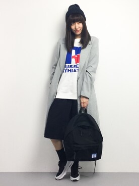 「FRAPBOIS」｜「アイテム（チェスターコート）」を使った、Mirei❤︎さん（レディース・162cm）の春コーディネート