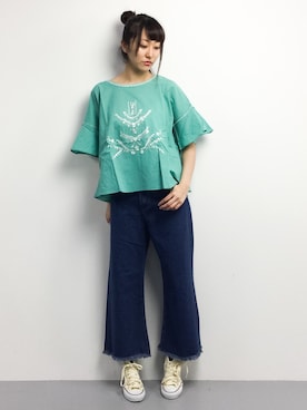 「nusy（ヌージー）のアイテム」を使った、Mirei❤︎さん（レディース・162cm）の春コーディネート