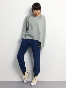 「にゃー（ニャー）のアイテム（パンツ）」を使った、Mirei❤︎さん（レディース・162cm）の春コーディネート