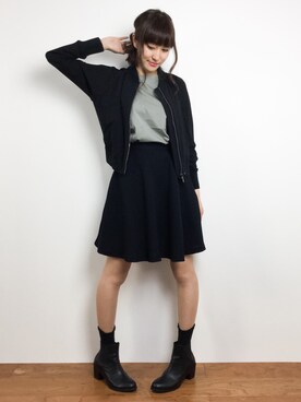 「STUDIOUS（ステュディオス）のアイテム（ブルゾン）」を使った、Mirei❤︎さん（レディース・162cm）の春コーディネート