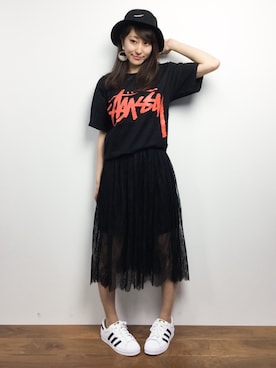 「PLAIN CLOTHING（プレーンクロージング）のアイテム（スカート）」を使った、Mirei❤︎さん（レディース・162cm）の春コーディネート