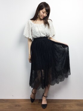 「PLAIN CLOTHING（プレーンクロージング）のアイテム（スカート）」を使った、Mirei❤︎さん（レディース・162cm）の春コーディネート