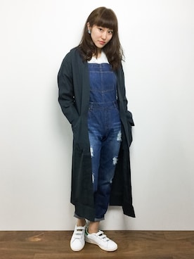 「ANAP（アナップ）のアイテム（オールインワン・サロペット）」を使った、Mirei❤︎さん（レディース・162cm）の春コーディネート