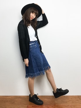 「STRAWBERRY-FIELDS（ストロベリーフィールズ）のアイテム（カーディガン/ボレロ）」を使った、Mirei❤︎さん（レディース・162cm）の夏コーディネート