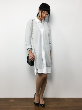「HELIOPOLE（エリオポール）のアイテム（シャツワンピース）」を使った、Mirei❤︎さん（レディース・162cm）の夏コーディネート