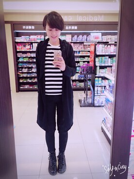 「H&M（エイチ・アンド・エム）のアイテム（モッズコート）」を使った、Gwen Laiさん（レディース・165cm）の秋コーディネート