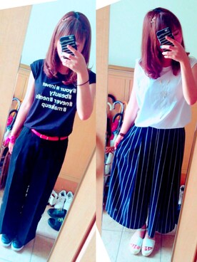 「NIKE（ナイキ）のNIKE/ナイキ グランドテラス 654495（スニーカー）」を使った、あやさん（レディース・153cm）の夏コーディネート