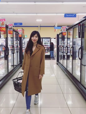 「Mila Owen」｜「アイテム（チェスターコート）」を使った、Bonnie Huang さん（レディース・166cm）の冬コーディネート