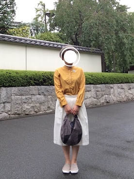 「ミナペルホネン」｜「アイテム（ハンチング/ベレー帽）」を使った、もみじさん（レディース・160cm）の秋コーディネート