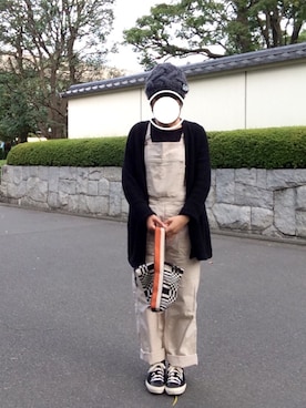 「アイテム（つなぎ/オールインワン、ベージュ系）」を使った、もみじさん（レディース・160cm）の秋コーディネート