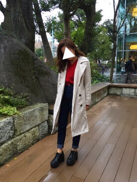 「OZOC（オゾック）のアイテム（ジャケット/アウター）」を使った、saaaa.さん（レディース・155cm）の秋コーディネート