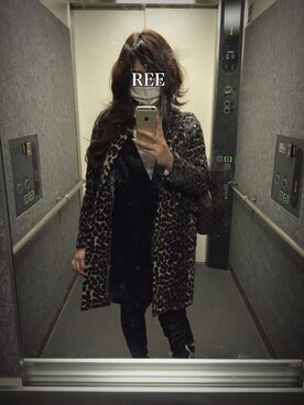 「LouisVuitton」｜「アイテム（ノーカラージャケット）」を使った、REEさん（レディース・158cm）の冬コーディネート