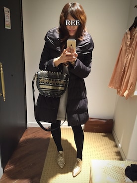 「MSGM（エムエスジーエム）のアイテム（ワンピース）」を使った、REEさん（レディース・158cm）の冬コーディネート