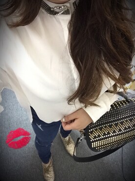 「レースアップシューズ」｜「アイテム（ピーコート）」を使った、REEさん（レディース・158cm）の春コーディネート