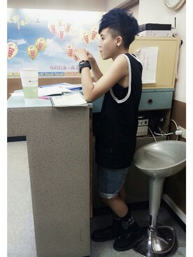 「REXのアイテム」を使った、zacharee_9さん（メンズ・161cm）の夏コーディネート