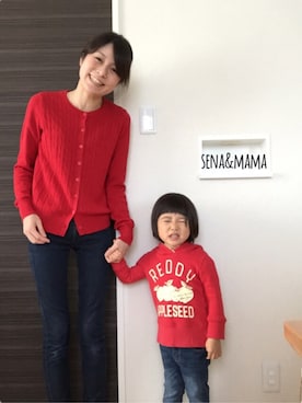 「UNIQLO（ユニクロ）のアイテム（その他）」を使った、akinase6さん（キッズ・90cm）の冬コーディネート