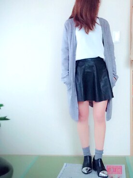 「MURUA（ムルーア）のアイテム（ブーツ、ブラック系）」を使った、MOEさん（レディース・154cm）の春コーディネート