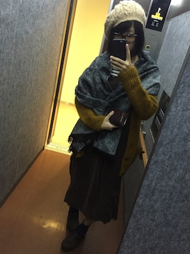 「GAP（ギャップ）のアイテム（サロペット/オーバーオール、ブラウン系）」を使った、siiさん（レディース・165cm）の秋コーディネート