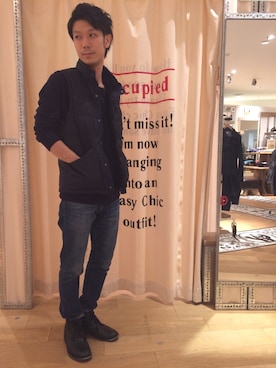 「Lee（リー）のアイテム（ブーツ）」を使った、中谷泰さん（メンズ・167cm）の秋コーディネート