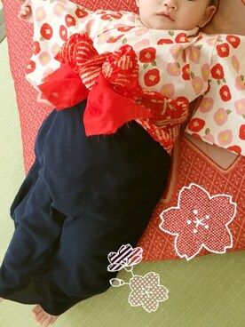 「handmade」｜「アイテム（浴衣）」を使った、sunuさん（キッズ・70cm）の春コーディネート