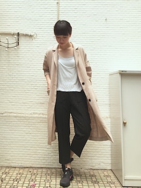 「アイテム（ブラジャー、グレー系）」を使った、DDさん（レディース・157cm）の春コーディネート