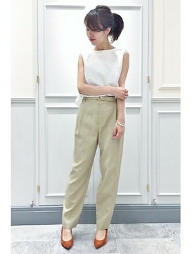 「アイテム（バングル/リストバンド）」を使った、Mayuさん（レディース・159cm）の夏コーディネート