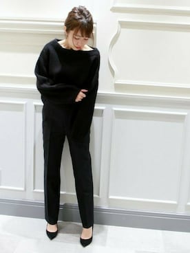 「黒パンツ」｜Mayuさん（レディース・159cm）の秋コーディネート