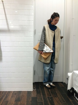 「タートル」｜「アイテム（その他アウター）」を使った、bayamaさん（レディース・160cm）の冬コーディネート