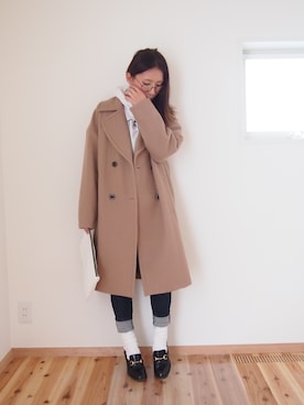 「ルーズソックス」｜「アイテム（その他アウター）」を使った、minimalist_aponさん（レディース・152cm）の冬コーディネート