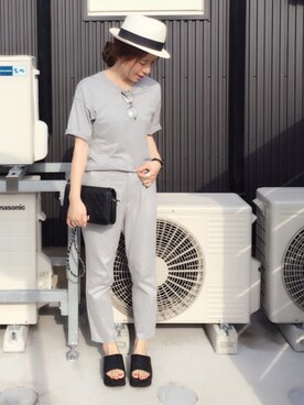 「SCALA（スカラ）のアイテム（アクセサリー）」を使った、minimalist_aponさん（レディース・152cm）の夏コーディネート