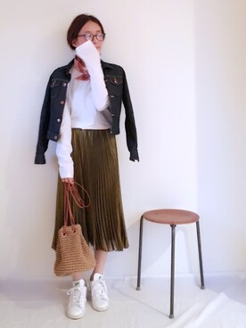 「RED CARD TOKYO（レッドカード）のアイテム（ジャケット/アウター）」を使った、minimalist_aponさん（レディース・152cm）の秋コーディネート