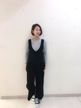 「Editt by YECCA VECCA（エディットバイイェッカヴェッカ）のアイテム（つなぎ/オールインワン）」を使った、ayumiさん（レディース・167cm）の春コーディネート