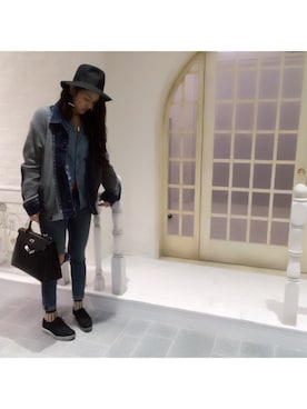 「HERMES」｜「アイテム（デニムジャケット）」を使った、mikiさん（レディース・171cm）の春コーディネート