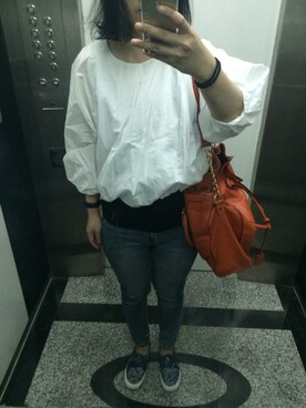 「CHOCOLATE（チョコレート）のアイテム（パンツ）」を使った、JWeiさん（レディース・157cm）の秋コーディネート