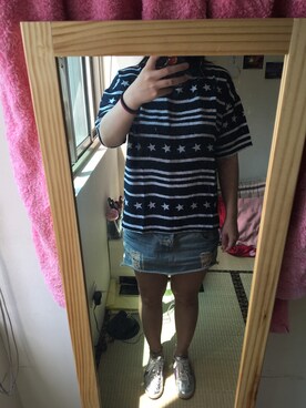 「STAR（スター）のアイテム」を使った、JWeiさん（レディース・158cm）の夏コーディネート