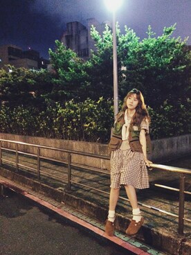 「TRAD philosophy（トラッドフィロソフィー）のFishing vest （タンクトップ、グリーン系）」を使った、心地のkōgōseiさん（レディース・170cm）の夏コーディネート