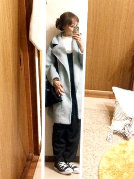 「ADAM ET ROPE'（アダムエロペ）のアイテム（ダッフルコート）」を使った、shyさん（レディース・167cm）の冬コーディネート