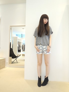 「ISABEL MARANT（イザベルマラン）のアイテム（その他シューズ）」を使った、FLONTVIOROスタッフさん（レディース・160cm）の夏コーディネート